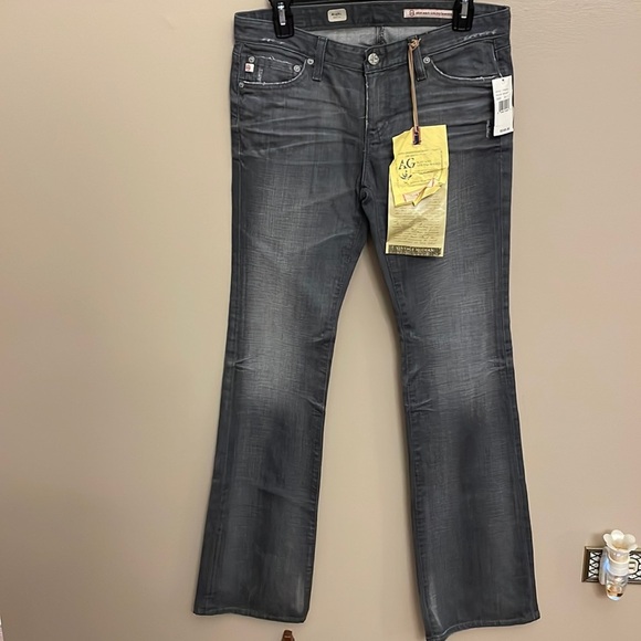 NWT Adriano Goldschmied women’s jeans Angel Boot cut Distressed Grey size 28R - Picture 1 of 12